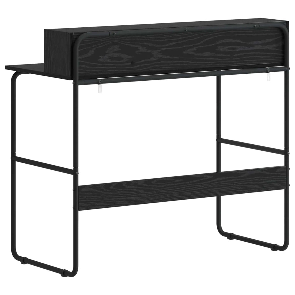 Scrivania con Spazio di Archiviazione Rovere Nero 8008026