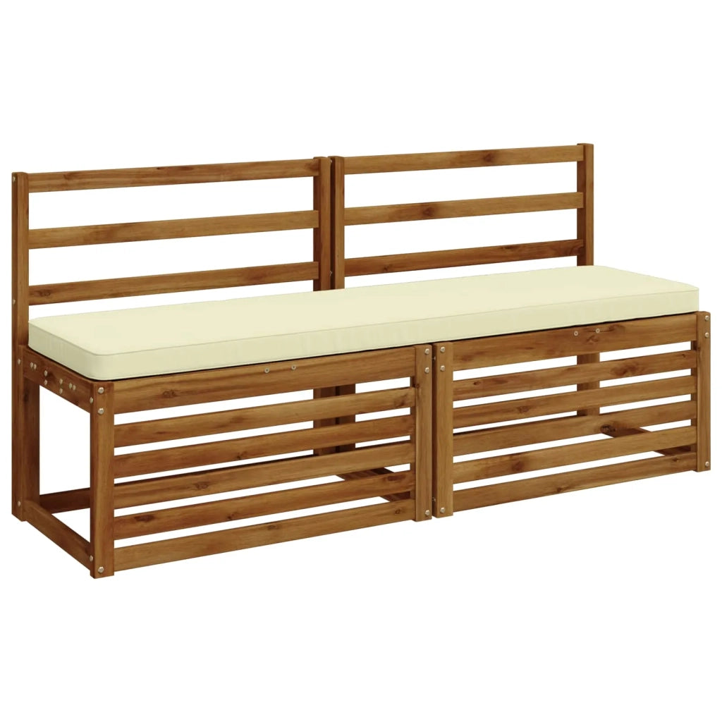 Cuscini per Panchina a 2 Pezzi VUGHT 2 pz 100% Poliestere Crema 951377