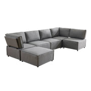 Divano modulare angolare - componibile con funzione letto - in tessuto grigio chiaro