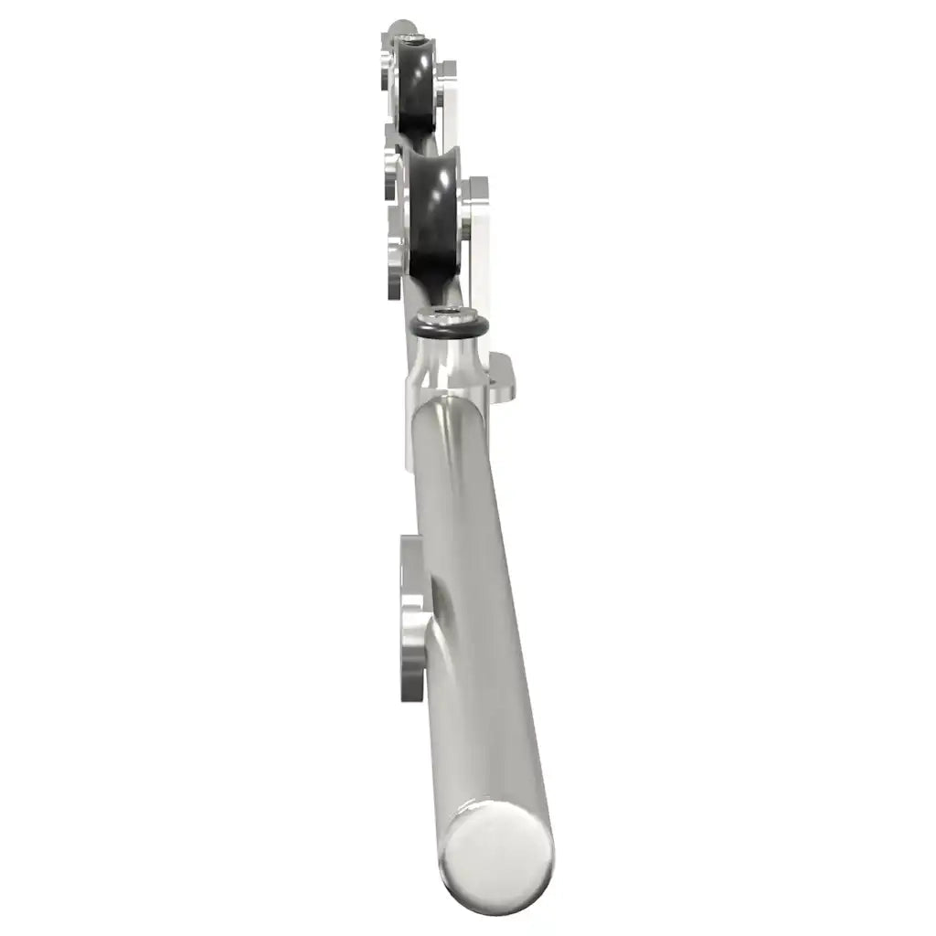 Kit Binari Porta Scorrevole 200 cm Acciaio Inossidabile Argento 4009691