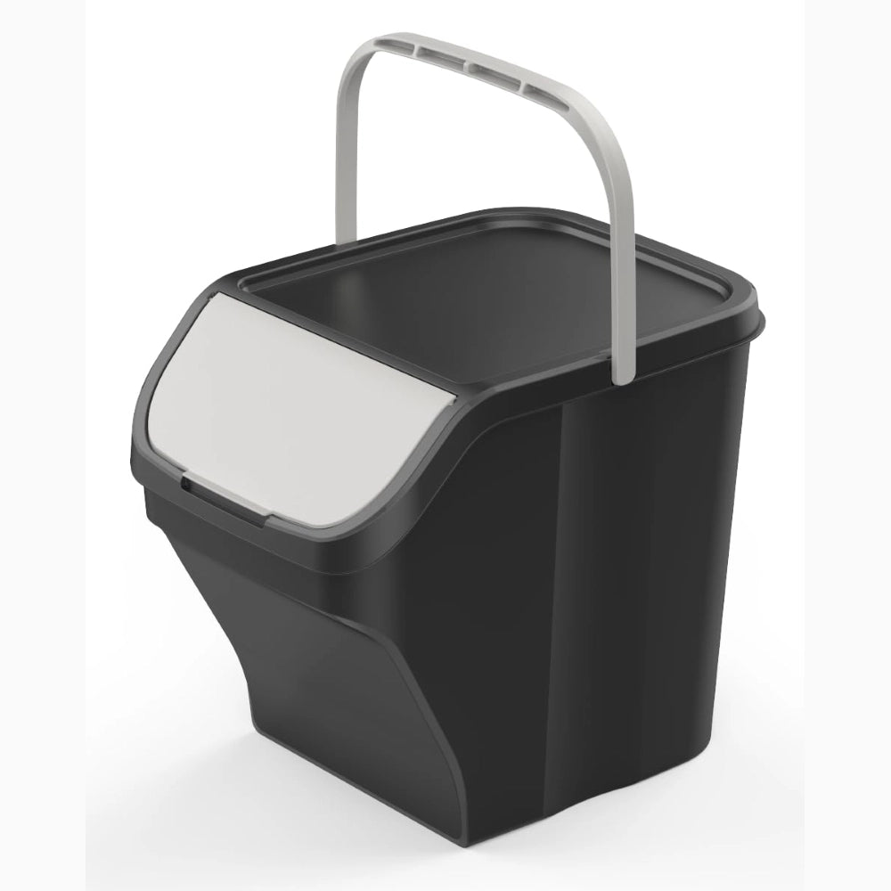 Kit 4 Pezzi Pattumiera Raccolta Differenziata 4x25 Litri con maniglia Corpo NERO