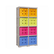 SCAFFALE 2 MODULI CON 8 CONTENITORI CUBO TALPA 79X41X164 CM – LIBRERIA PORTAOGGETTI MODULARE PER CAMERETTA, STUDIO E SPAZI CREATIVI OMNIMODUS