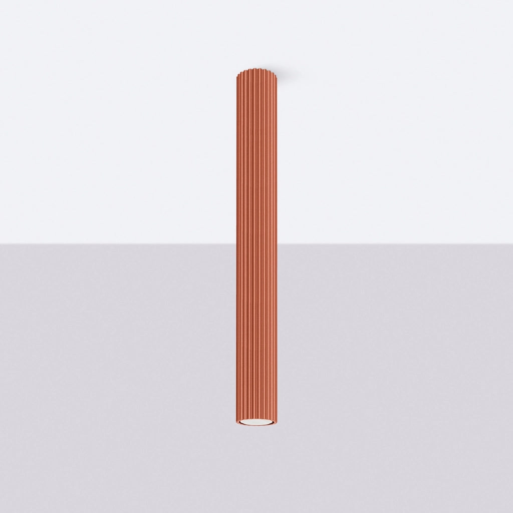 Spot soffitto Pure Lume GRAVIO rosso ocra tubo 60cm GU10