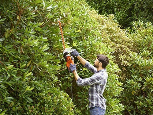 Black & Decker Black + Decker Elektro-Heckenschere (500W, 50 cm Schwertlänge, 22 mm Schnittstärke, Bügel-Zweithandgriff und transparentem Handschutz, für mittlere bis große Hecken)