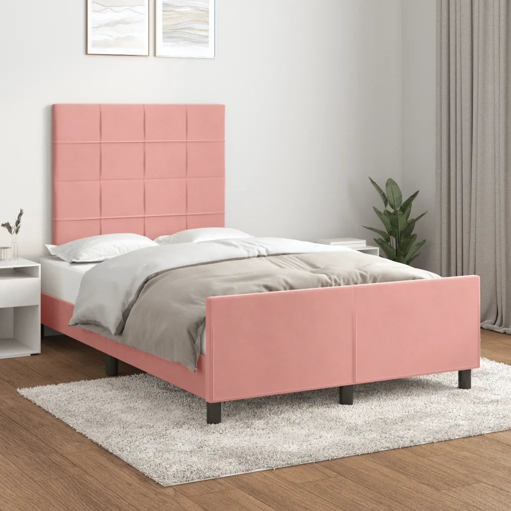 Giroletto senza Materasso Rosa 120x190 cm Velluto 3270583