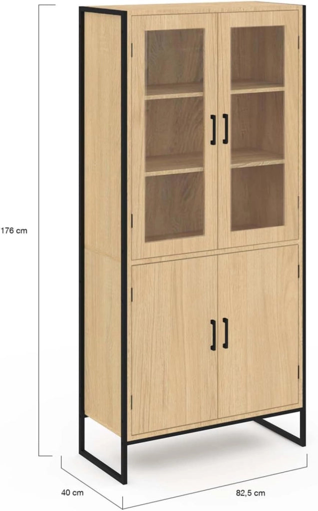 DETROIT Mueble de porcelana de diseño industrial de 4 puertas H. 176 cm