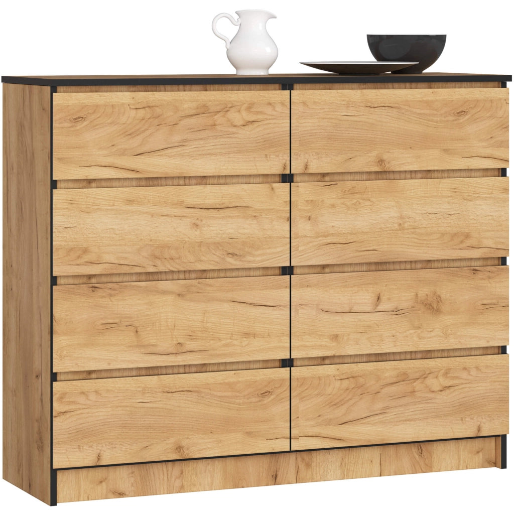 Cassettiera AKORD K120 Quercia Craft 120 cm 8 cassetti 120x40x99 cm