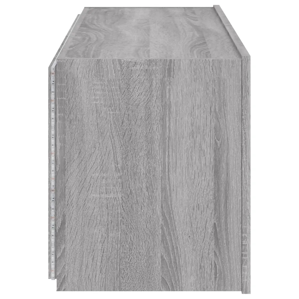 Mobile TV a Parete con Luci LED Grigio Sonoma 100x35x41 cm 837328