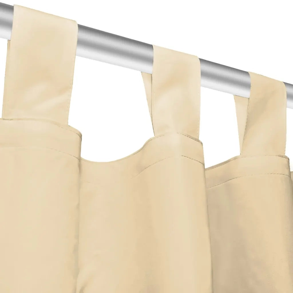 2 Pz Tende in Micro Raso con Passanti 140x225 cm Beige 132217