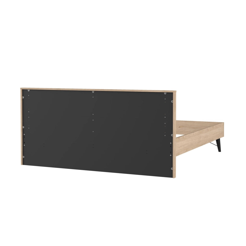 Letto matrimoniale Ghebbo, Sommier per camera da letto, Giroletto per stanza, Struttura porta materasso, 207x193 h91 cm, Rovere