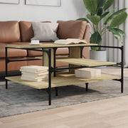Tavolino Salotto-Tavolino da soggiorno-Tavolo Rovere Sonoma 100x100x48,5cm Legno?Multistrato
