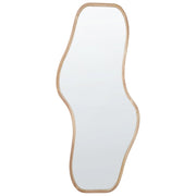 Specchio da parete in legno di Paulownia chiaro 79 x 180 cm Forma irregolare con ganci Decorazione da parete in stile moderno