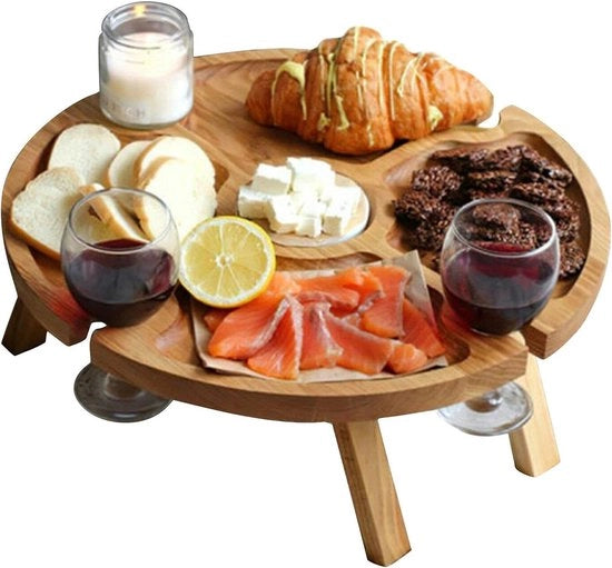 Tavolo da Picnic in Legno Flessibile - Ideale per l'Esterno - 2-in-1