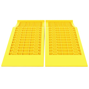 Set 2 Rampe di Carico Auto in Plastica 3 Tonnellate Antiscivolo Giallo