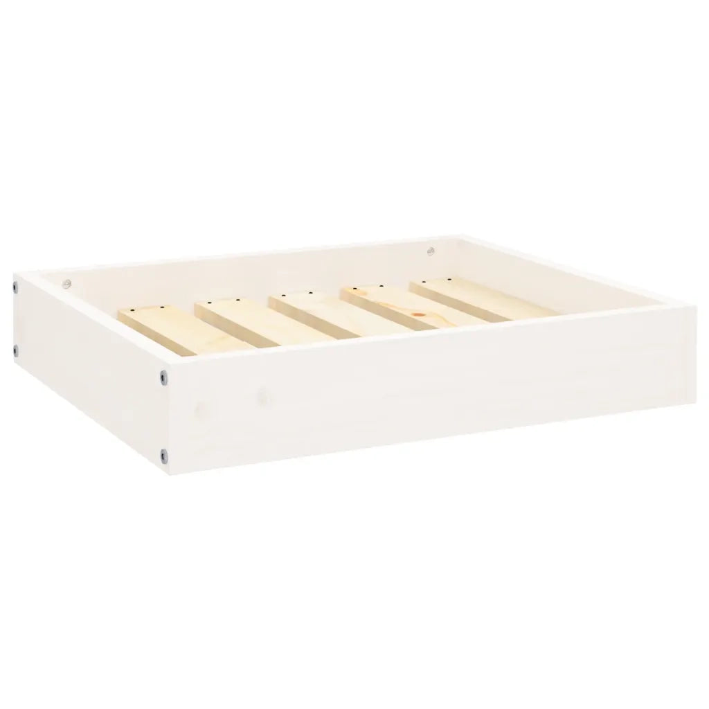 Cuccia per Cani Bianca 51,5x44x9 cm in Legno Massello di Pino