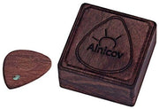 Scatola di conservazione per plettro in legno - Palissandro - Sostenibile - Leggero - Dimensioni 4,05 x 4,05 x 2,05 cm - Plettro per chitarra