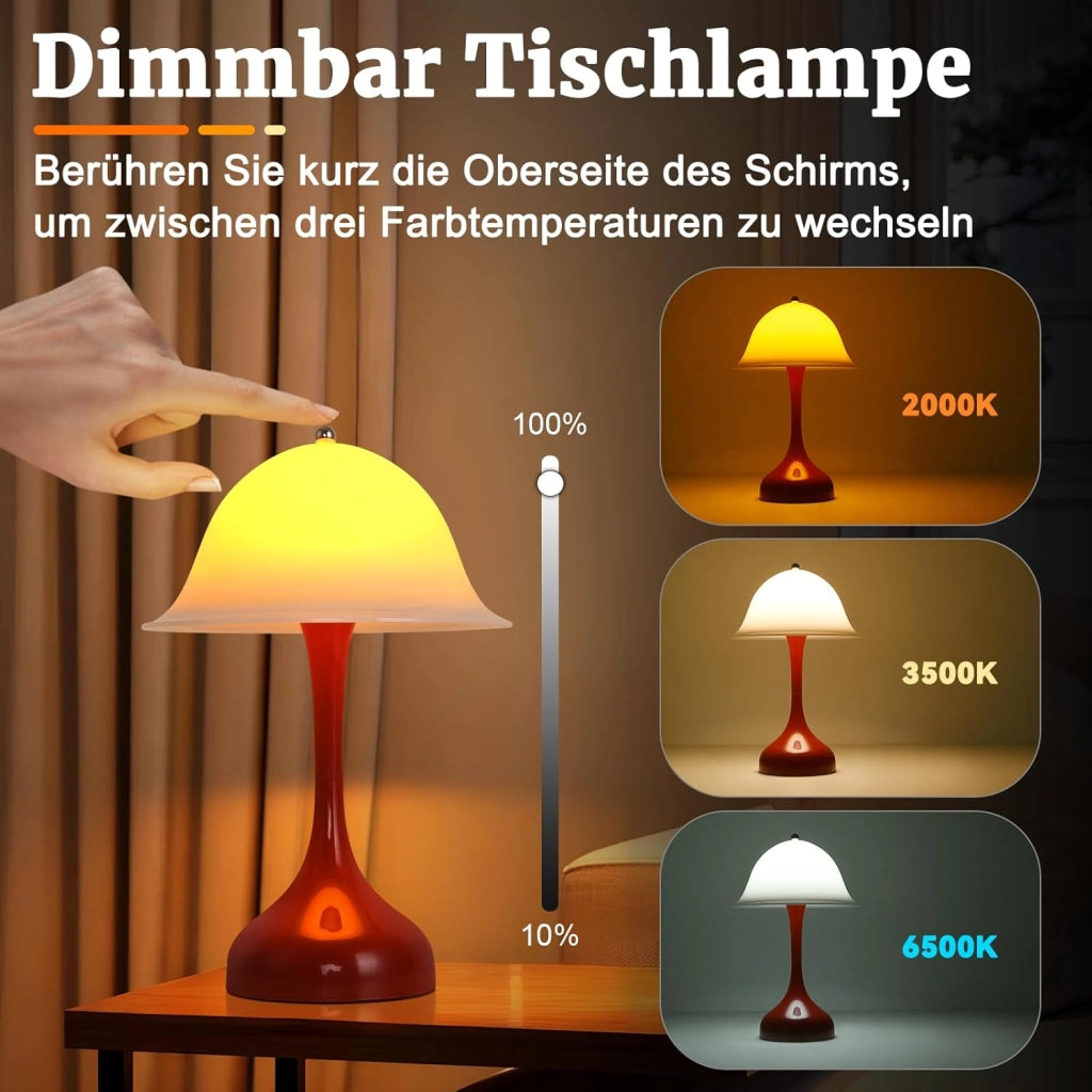 ZMH Lampada da tavolo LED USB ricaricabile luminosità regolabile per camera letto ufficio
