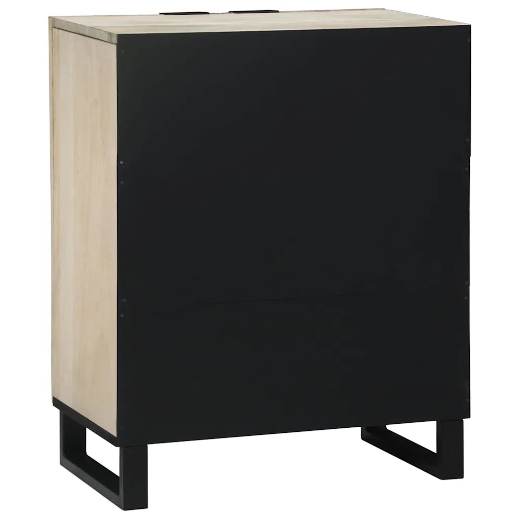 Credenza-Buffet-Armadio da cucina Bianco 60 x 33.5 x 75 cm Legno massello di mango 183586