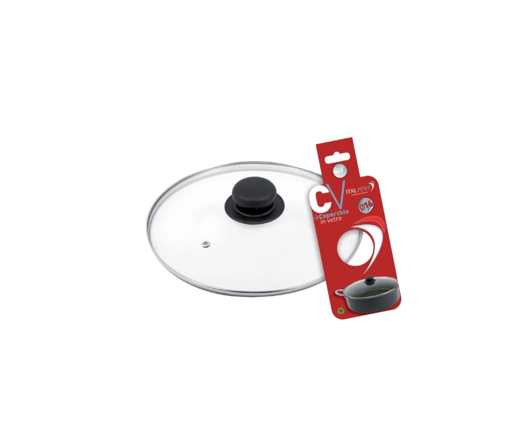 COPERCHIO IN VETRO CON POMOLO Ø 26 cm - PENTALUX