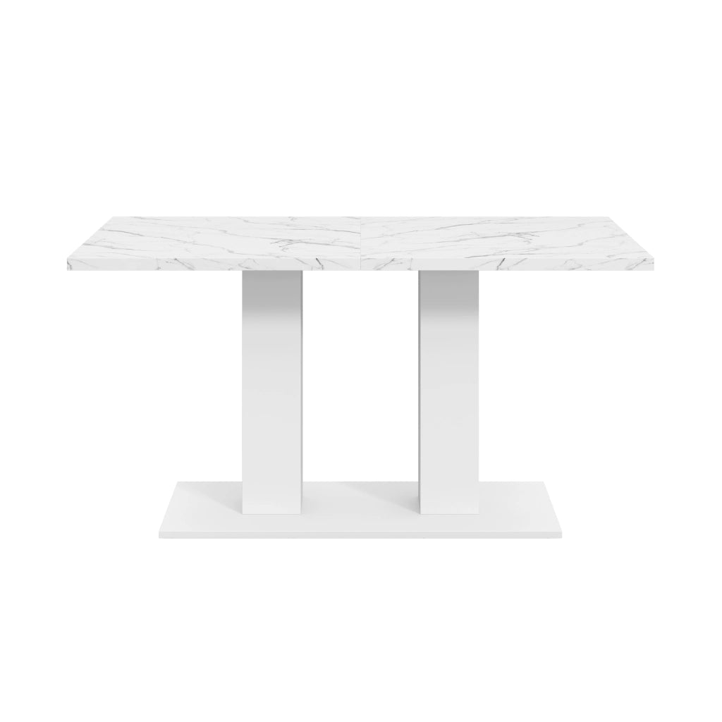 Tavolo da pranzo allungabile rettangolare per 6-8 persone ¨C MINIMAL ¨C bianco, 140/180x70 cm