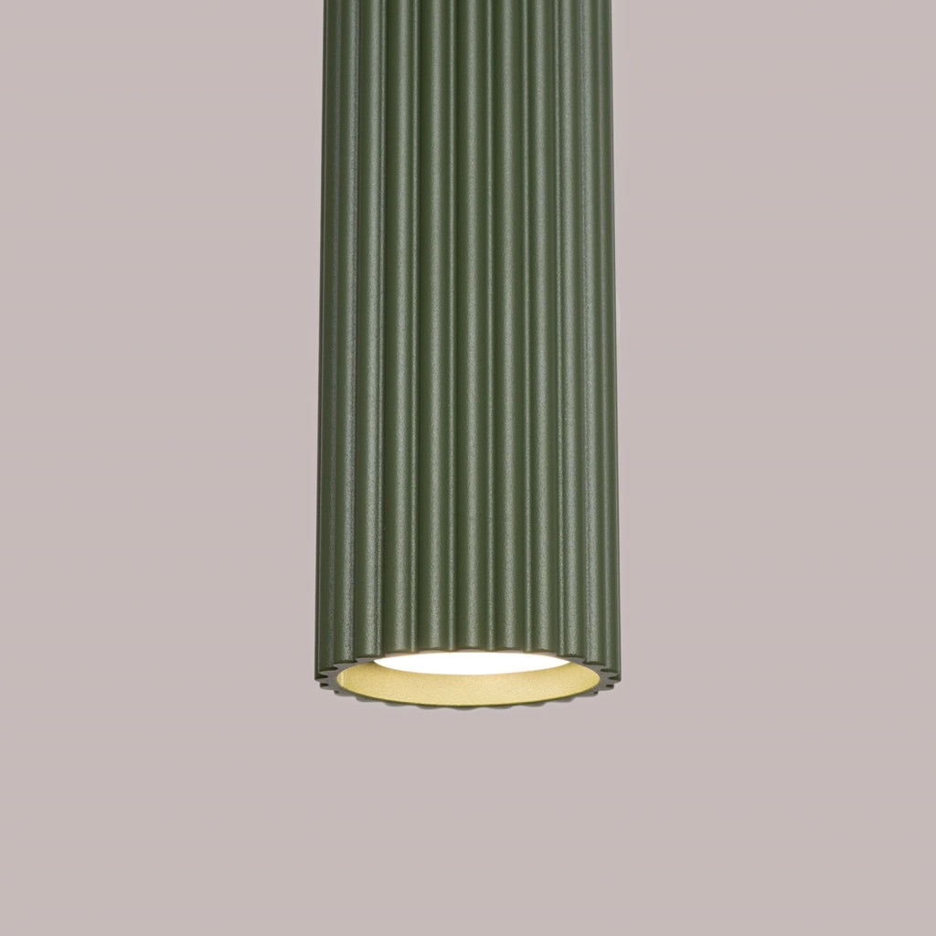 Lampada a sospensione GRAVIO verde oliva barra 3 tubi 3xGU10