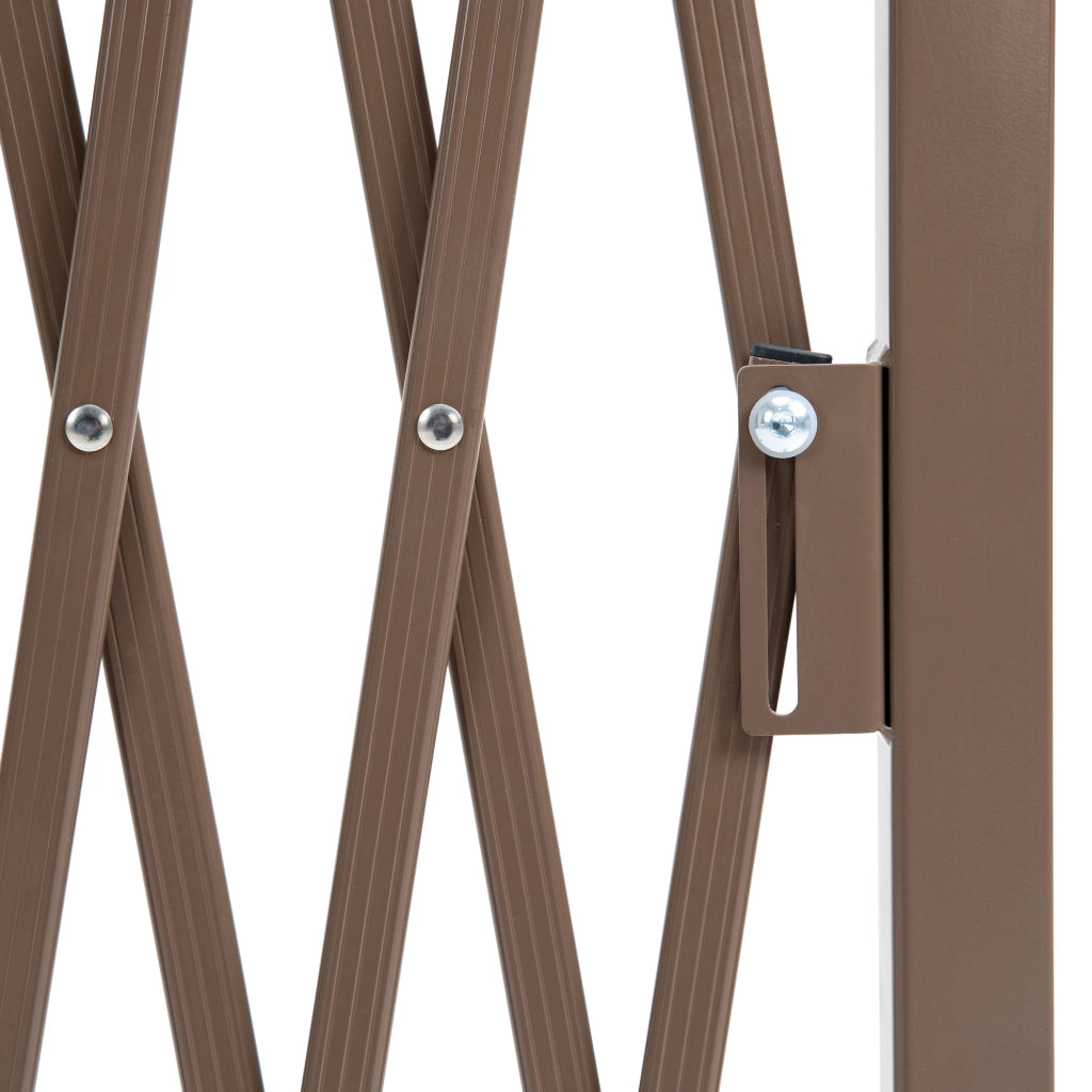 Recinzione Giardino Regolabile ¨C Xylo ¨C Metallo Alluminio Marrone Scuro 300x31x103.5 cm