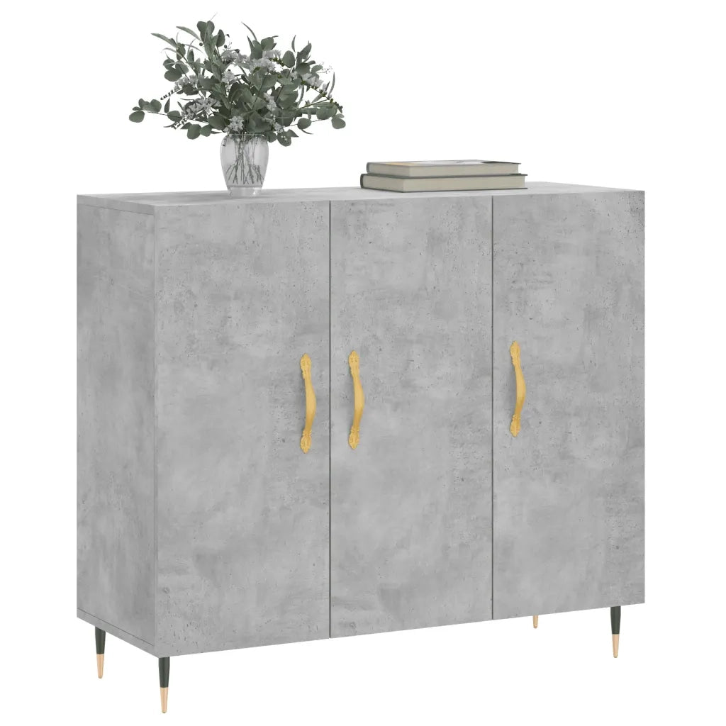 Credenza | Madia | Buffet da pranzo | Armadio da pranzo Grigio Cemento 90x34x80 cm in Legno Multistrato