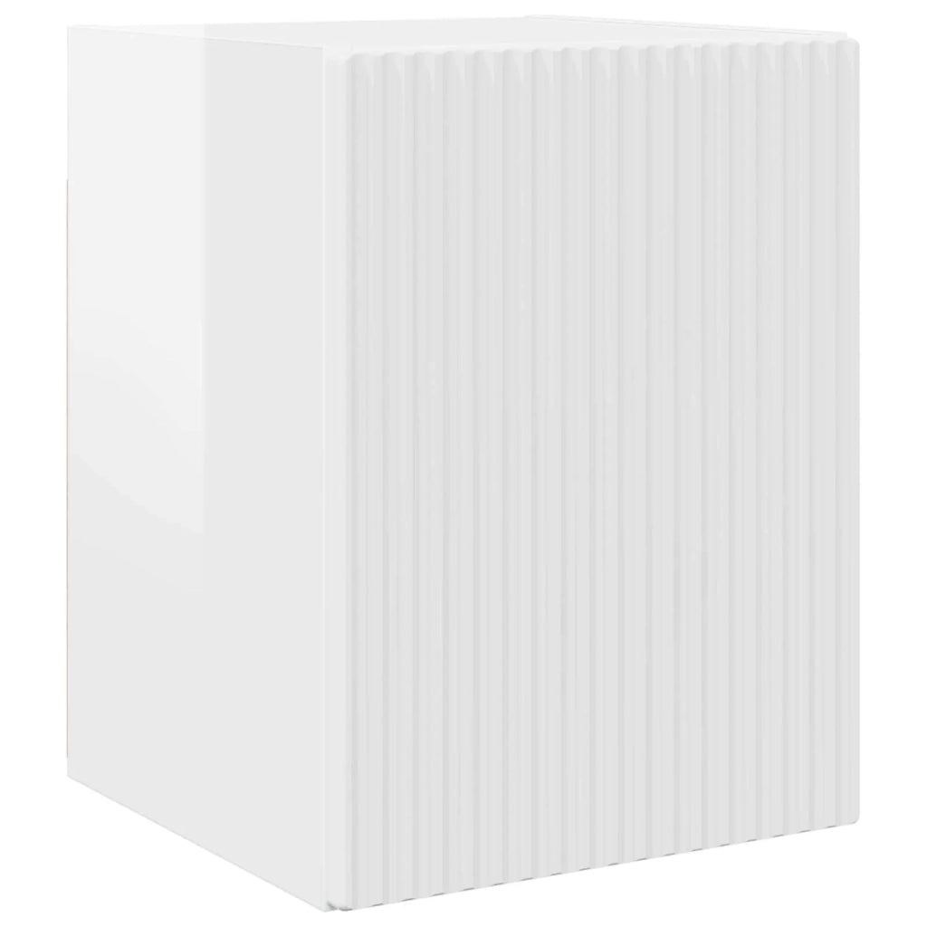 Set mobile TV 5 pcs Bianco Lucido Legno multistrato