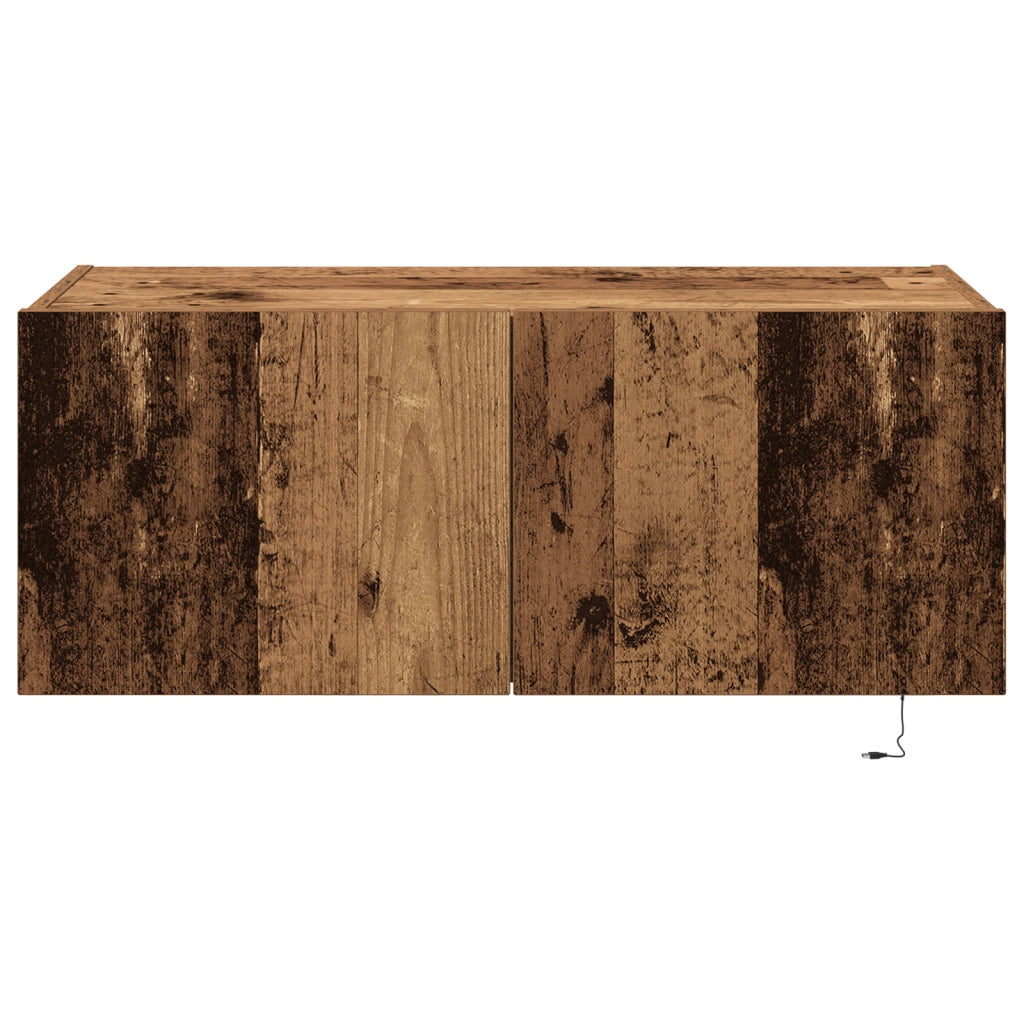 Cabinet TV  con luci LED Legno Vecchio 80x35x31 cm