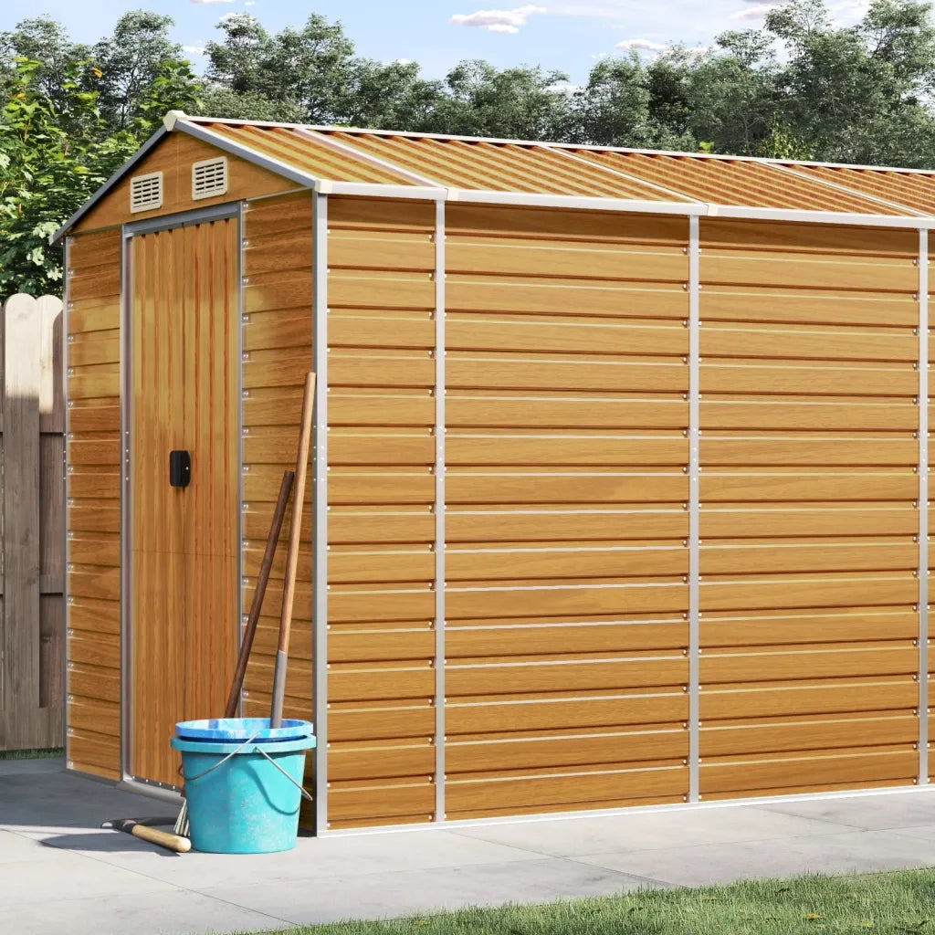 Capanno Giardino Marrone Chiaro 191x470x198cm Acciaio Zincato 3188279