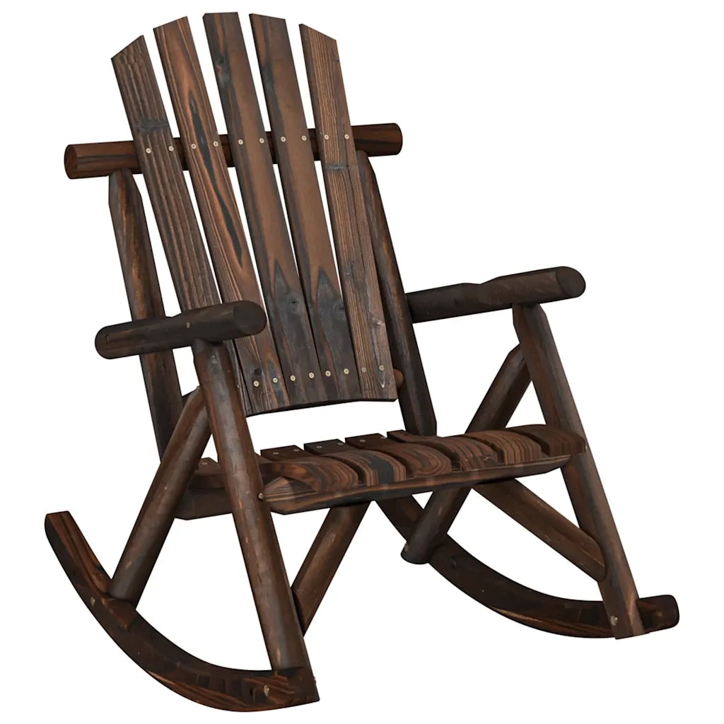 Sedia da patio-Sedia a Dondolo Giardino 69x96x101cm Legno Massello Abete Rosso