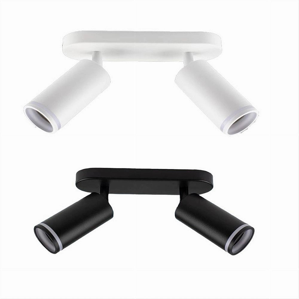 Trade Shop - Applique Plafoniera Orientabile Da Soffitto Parete 2 Diffusori Lampada Gu10 Ts-2 -