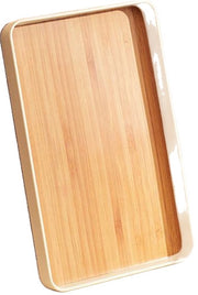 Piattaforma decorativa rettangolare in legno, plastica e resina - 30x15cm per bagno, cucina, candele e profumi