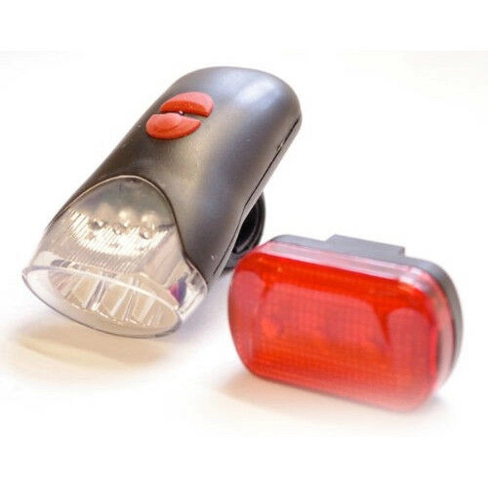 Trade Shop - Set 2 Pezzi Luci Per Bici Bicicletta A Led Anteriori E Posteriori Accessori -