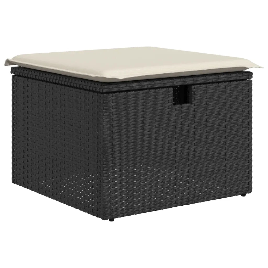 Set Divani da Giardino 9 pz con Cuscini Nero in Polyrattan 3274706