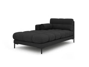 Cosmopolitan Design - Chaise longue sinistra "Bali" in tessuto strutturato grigio scuro 
