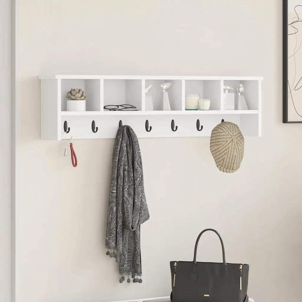 Appendiabiti a muro Bianco 100 x 16 x 26 cm Legno multistrato CFW9097994