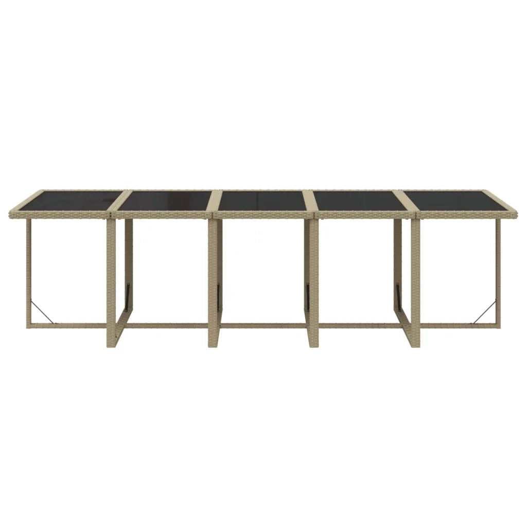 Set da Pranzo per Giardino 11pz con Cuscini in Polyrattan Beige cod mxl 36019
