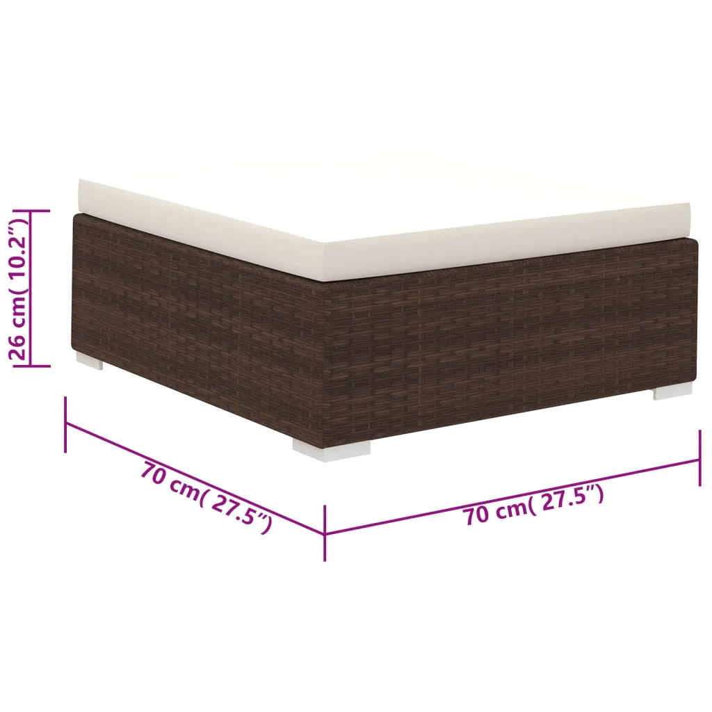 Set Divani da Giardino 6 pz con Cuscini in Polyrattan Marrone cod mxl 35325