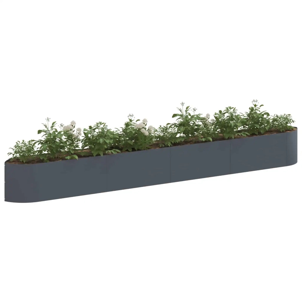Letto rialzato da giardino Antracite 380 x 40 x 40 cm Acciaio 8011735