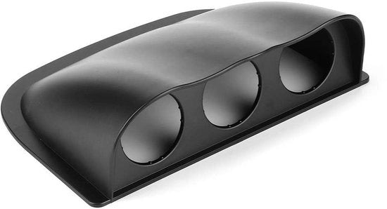 Sostegno per Dashboard Universale 52mm/2in - Braccio per Contachilometri - Supporto per Tre Contachilometri in ABS - Accessorio Auto - Nero/Fibra di Carbonio Stile - Sostegno per Contachilometri Dashboard