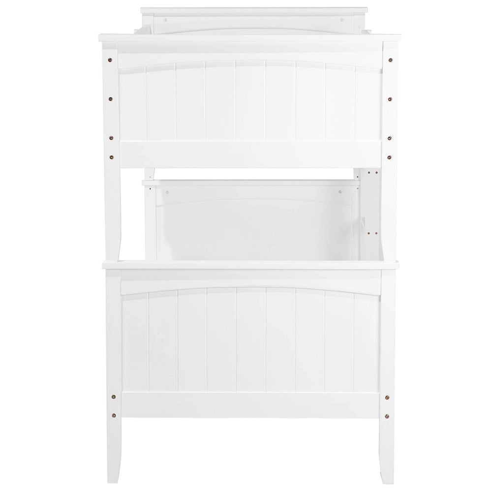 Letto a castello letto doppio in legno di pino bianco singola misura 90 x 200 per bambini in cameretta
