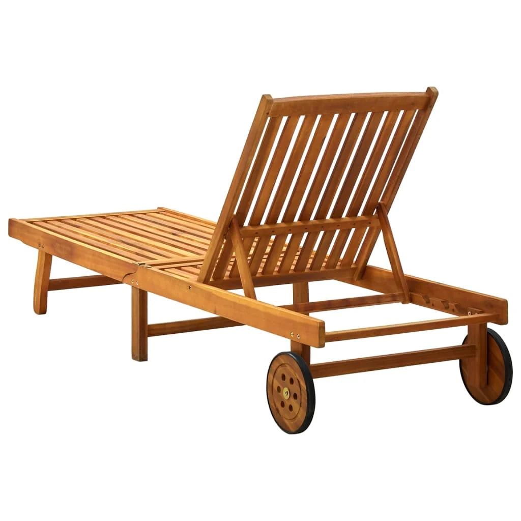 Lettino prendisole sedia a sdraio lettino prendisole letto da giardino mobili da esterno per patio con cuscino legno massello di acacia 02_0012353