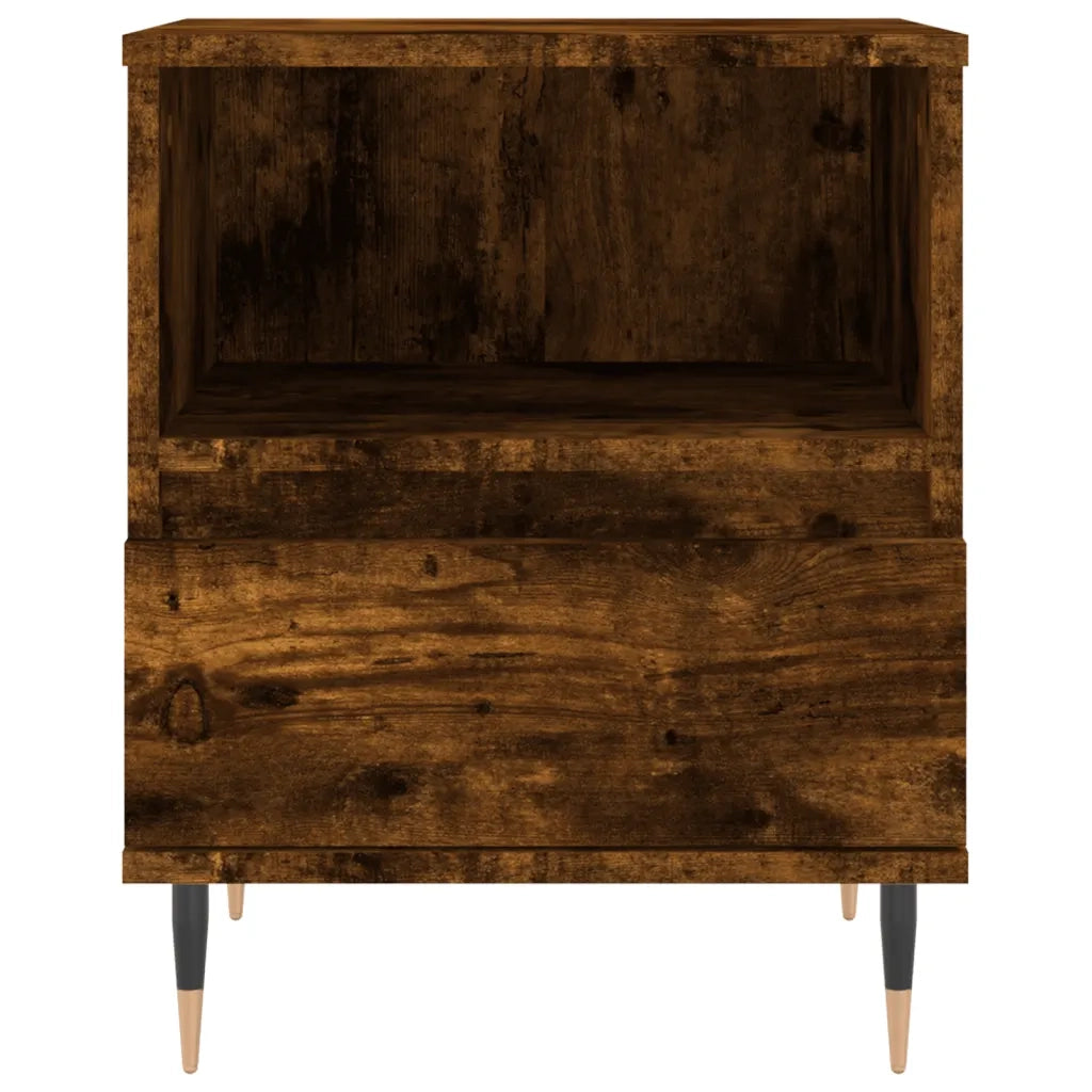 Comodino-Tavolino da notte Rovere Fumo 40x35x50 cm in Legno Multistrato 959887