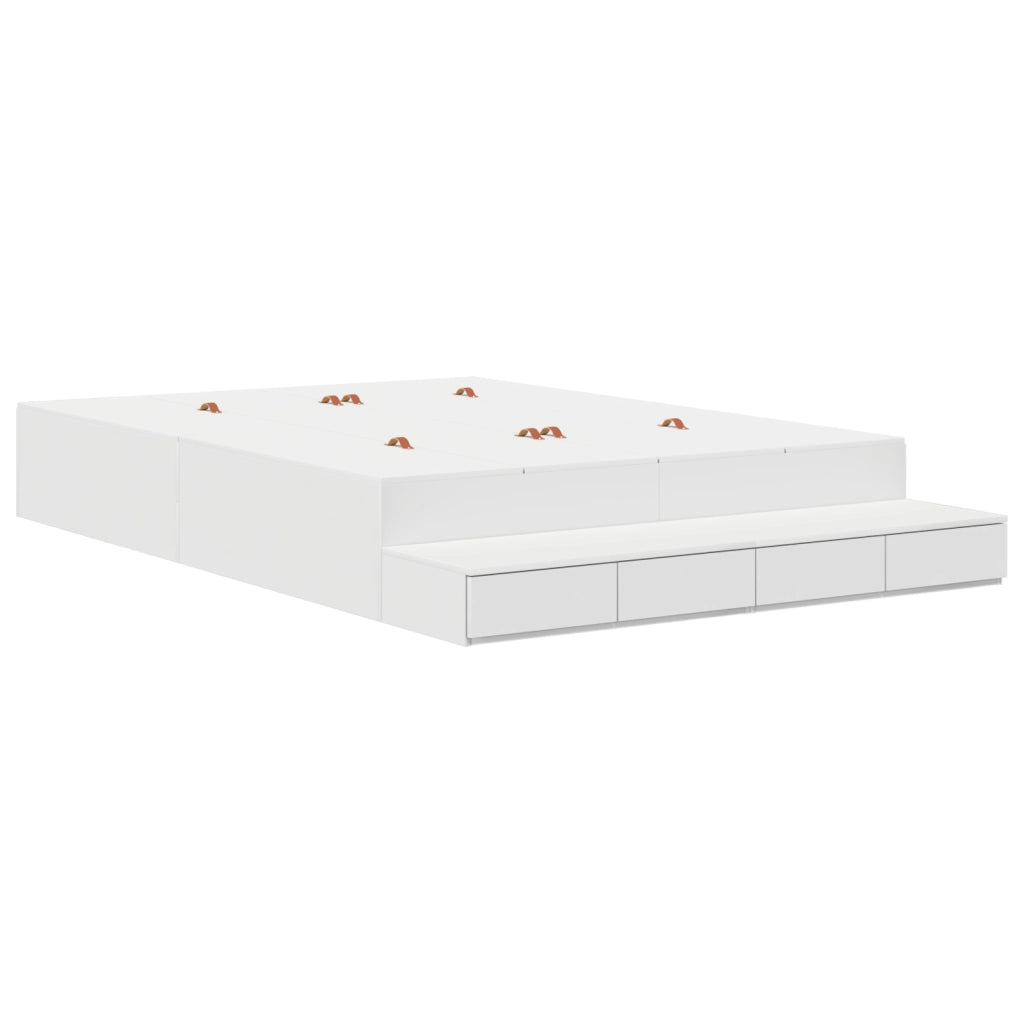 Struttura letto con contenitore bianco 140x200 cm