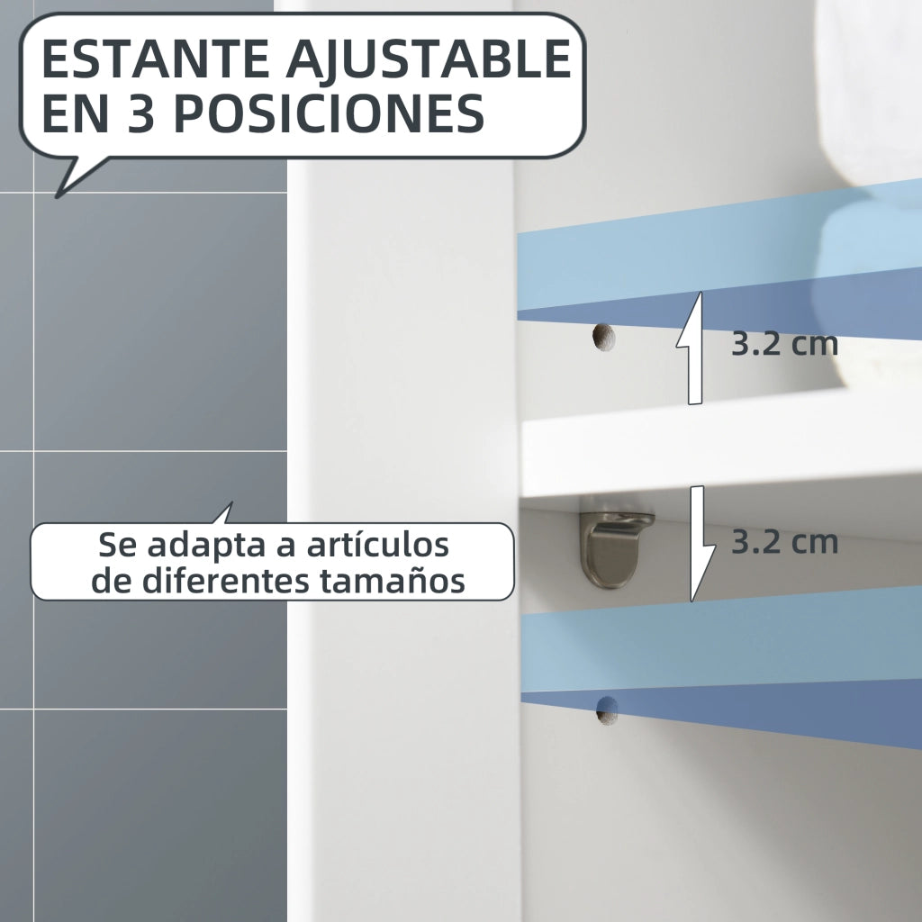 Mobile da Bagno con Cassetto e Ripiano ¨C Zephmum ¨C Bianco 60x30x80 cm