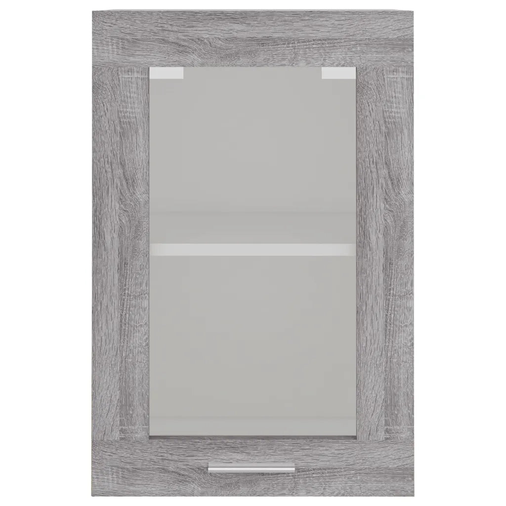 Mobile Pensile Vetro Grigio Sonoma 40x31x60cm Legno Multistrato cod mxl 71198