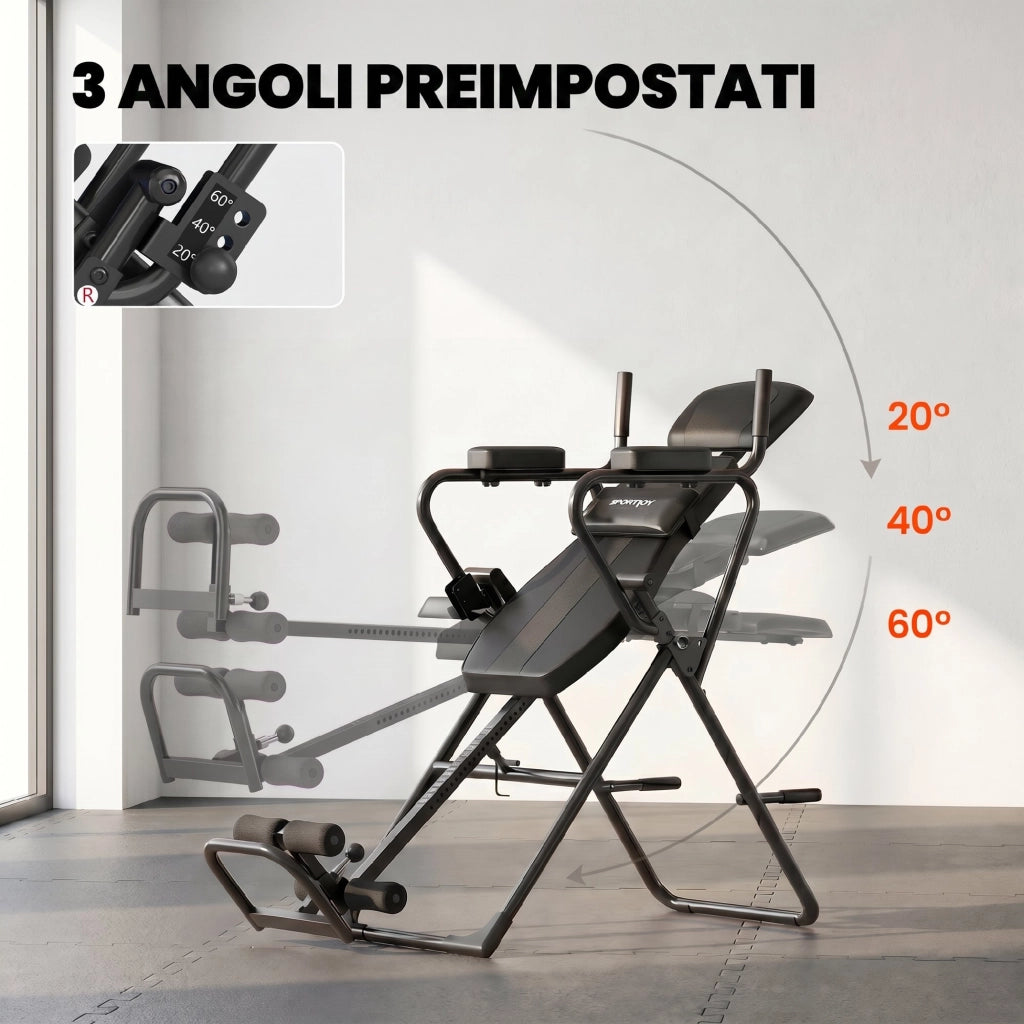 Tavolo Inversione 161x69x146 cm con Barre Flessioni Trazioni Tavolo di Inversione in Acciaio Q195 Nero