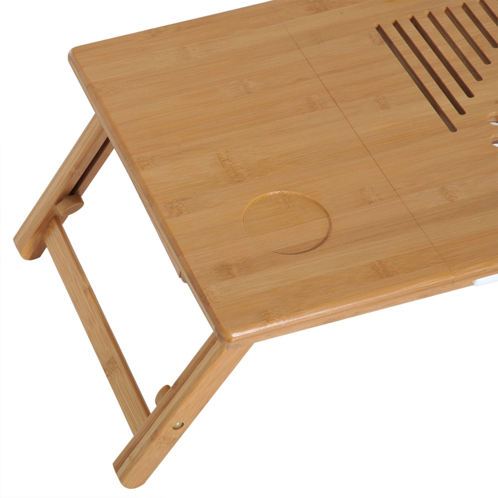 Tavolino da letto in bamb¨´ con cassetto regolabile ¨C zephmum ¨C 55x35x22-32,5cm