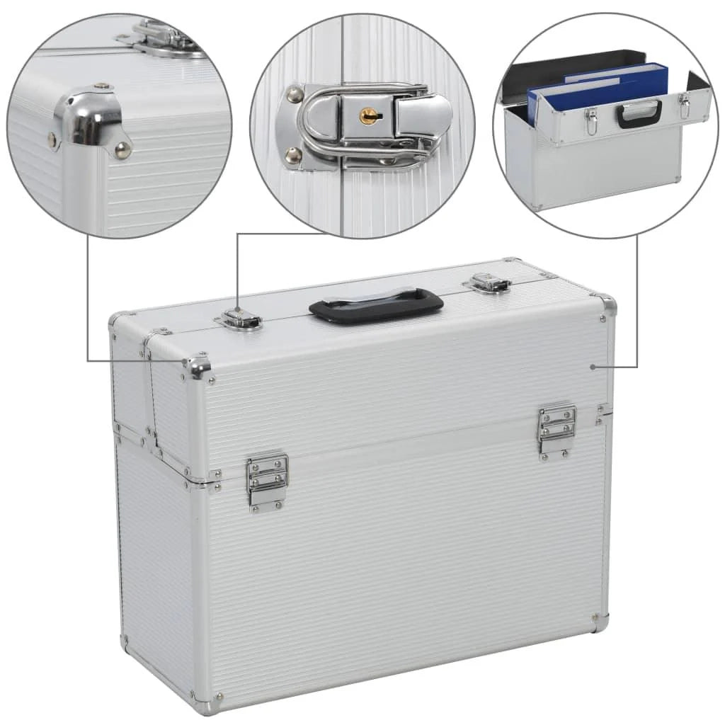 Cassetta porta attrezzi 47 x 36 x 20 cm alluminio argento 02_0003217